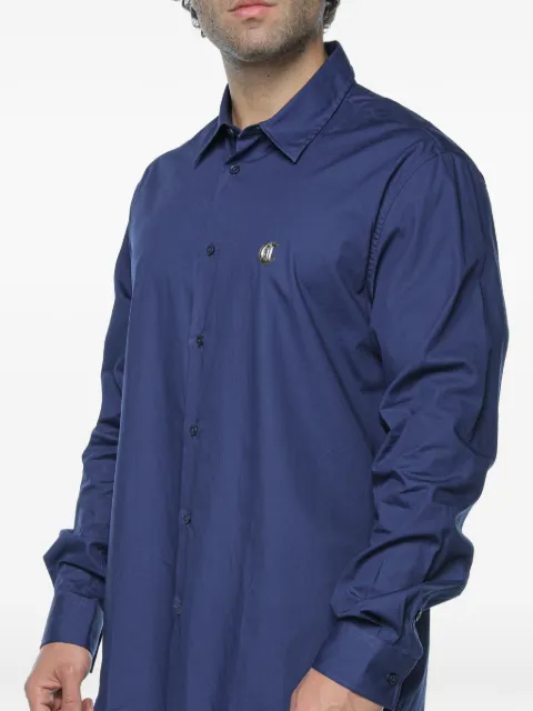 Just Cavalli logo-patch long-sleeve shirt Blue 79OALY11CN510