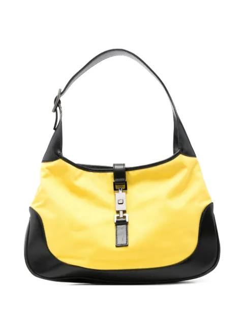 Gucci Pre-Owned 2000s Jackie leather-trim shoulder bag Yellow GU1200BOS