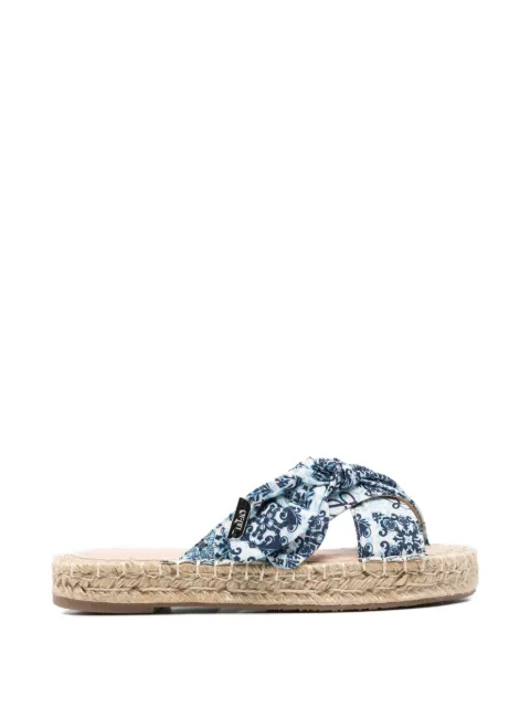 LIU JO paisley-print braided sandals Blue SA6103TX133S4059