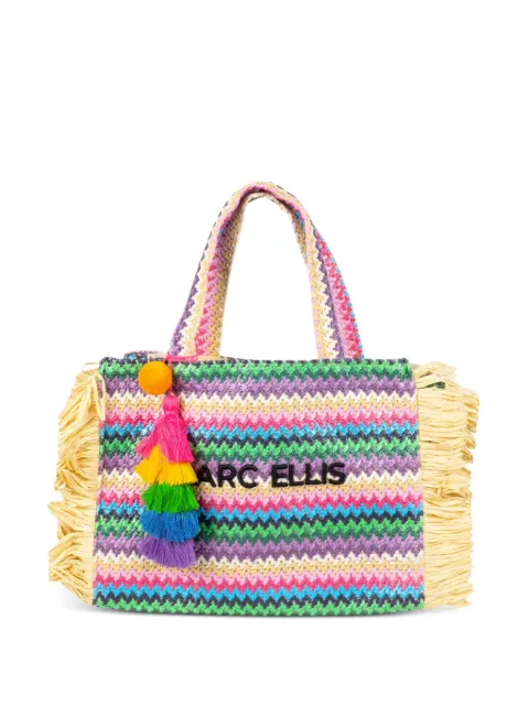 Marc Ellis Buby Saint Claire chevron-knit fringed tote bag Purple BUBYSAINTCLAIREMMP1
