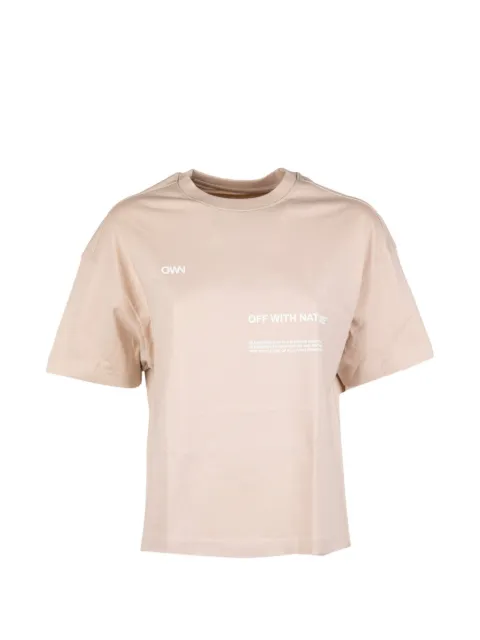 OWN logo-print crew-neck T-shirt Neutrals LTS200104