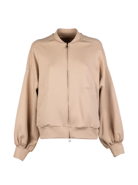 OWN logo-embroidered bomber jacket Neutrals LJK205104