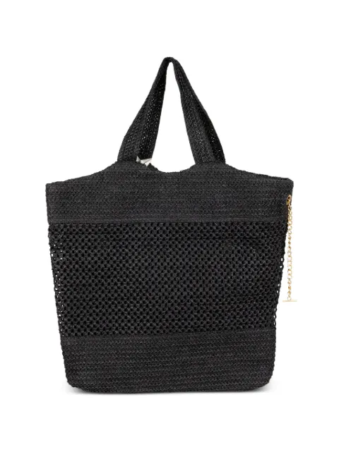 Marc Ellis logo-appliqué woven tote bag Black BUBYANTIGUA