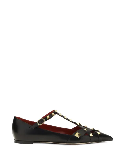 Valentino Garavani Studdy cage flat pumps Black WS0PQ9JYW