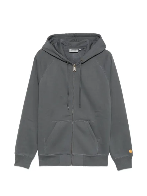 Carhartt WIP Chase logo-embroidered zip-up hoodie Grey I033664