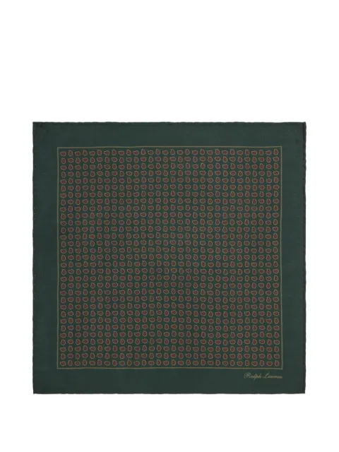 Ralph Lauren Purple Label paisley-print silk pocket square Green 791P23019