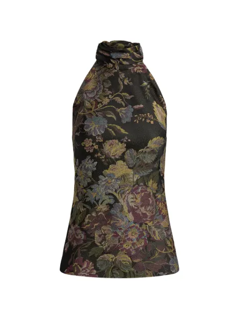 Ralph Lauren Collection floral-print silk-blend top Brown 290P27144