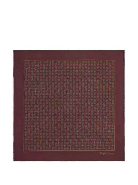 Ralph Lauren Purple Label paisley-print silk pocket square Brown 791P23019