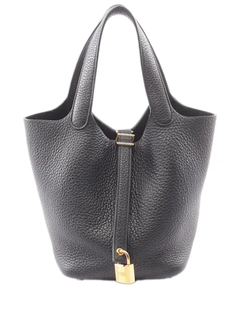 Hermès Pre-Owned 2022 Clemence Picotin Lock 18 handbag Black FIH9027ZX7DDJ5BT