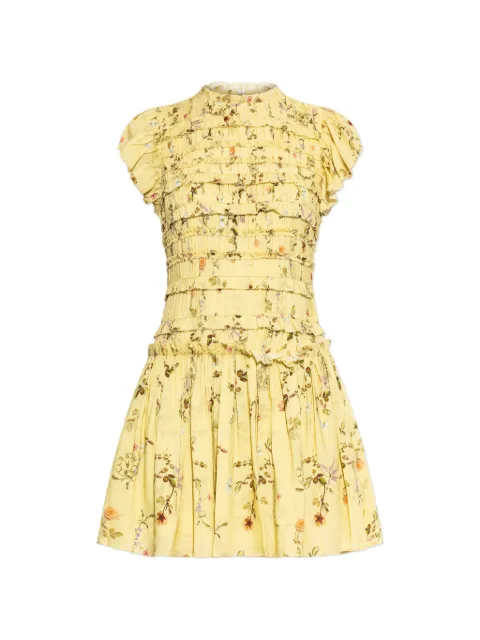 AllSaints floral-print ruffled dress Yellow W083DE