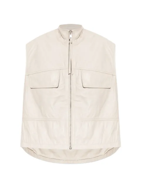 AllSaints Flor high-neck sleeveless waistcoat White W095LE