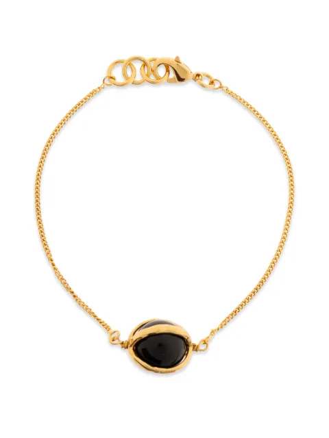 Jil Sander stone-pendant curb-chain bracelet Gold J11UY0149P9377