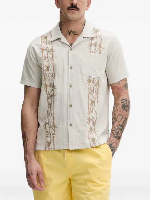 Hurley bamboo-embroidered short-sleeve shirt Neutrals HSP26MMVS08456