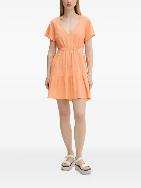 Rip Curl Cala Vadella cut-out tiered mini dress Orange 06UWDR