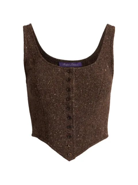 Ralph Lauren Collection Sherry Donegal tweed top Brown 290P25308