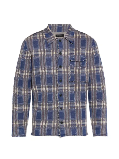 AllSaints Solmar check-pattern knitted cardigan Blue M047KE