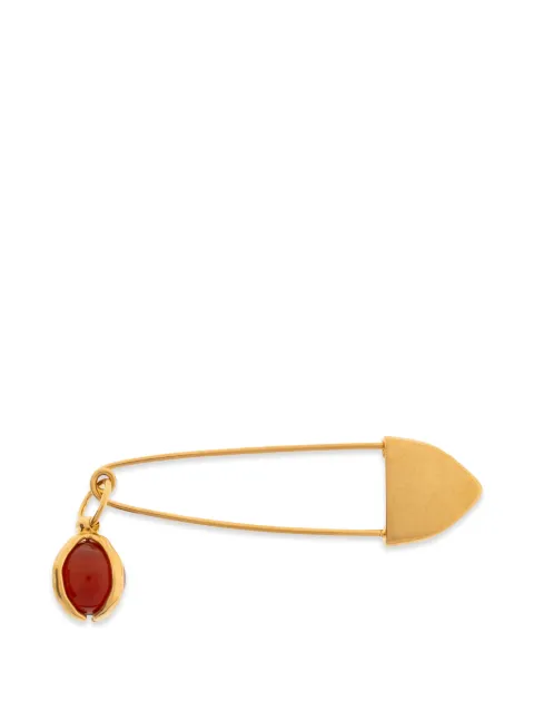 Jil Sander stone-pendant safety-pin brooch Gold J11VK0104P9376