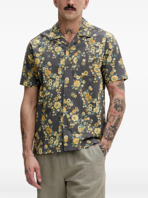 Hurley floral-print short-sleeve shirt Grey HSP26MMVS09308