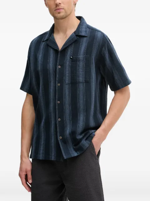 Rip Curl vertical-stripe short-sleeve shirt Blue 06RMSH