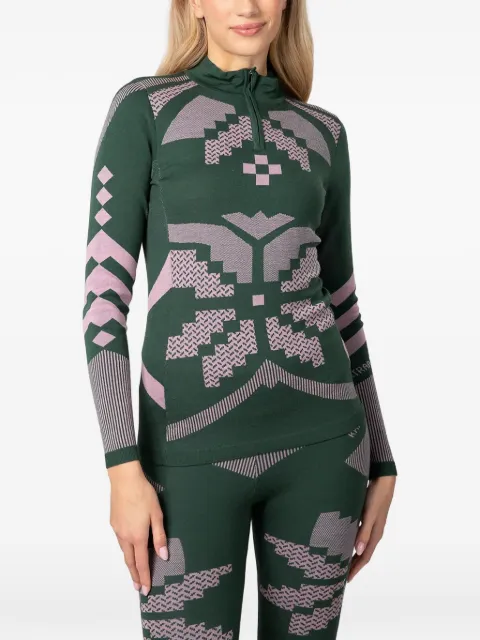 Kari Traa jacquard-knit half-zip top Green 623594