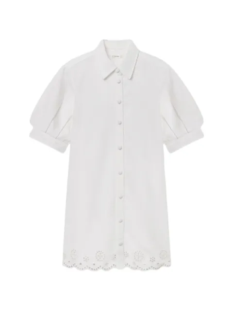 FRAME Eyelet Play billow-sleeve mini dress White 6001EMB182