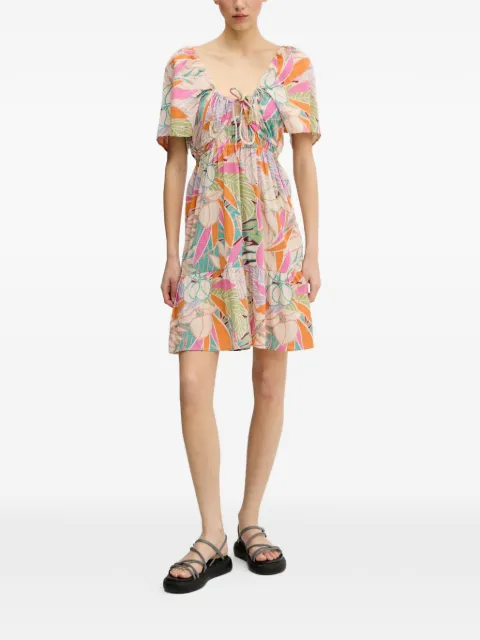 Rip Curl Cala Vadella floral-print ruffled mini dress Neutrals 06VWDR