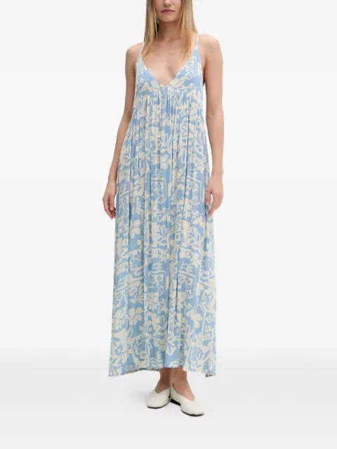 Rip Curl Party Pack floral-print pleated maxi dress Blue 08VWDR