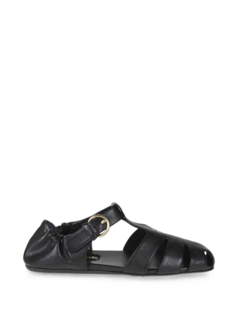 Miu Miu logo-lettering caged sandals Black 5E395EFD005EFXF0002