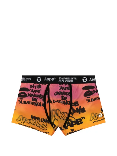 AAPE BY *A BATHING APE® logo-print graffiti-effect boxers Pink 5376XXQ