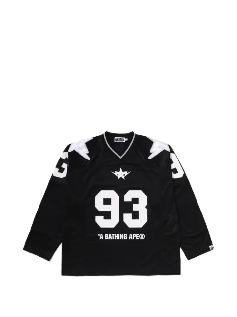 A BATHING APE® logo-print V-neck T-shirt Black 001LTM301313M