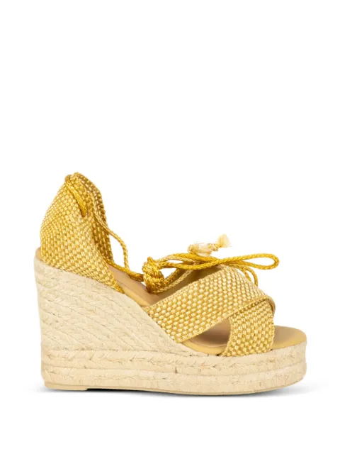 Castañer Becca cotton heeled espadrilles Gold BECCA8ED298