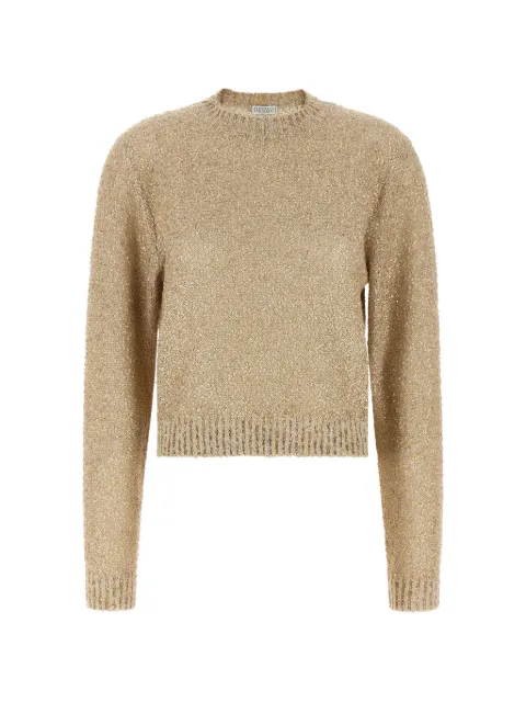 Brunello Cucinelli sequin-embellished knitted sweater Gold MJC547000C9732