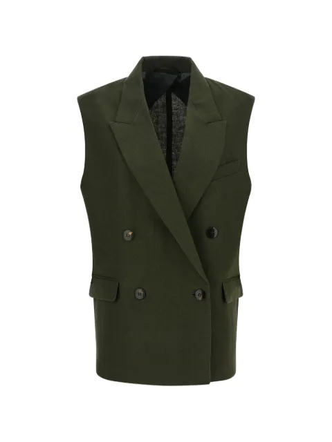 Max Mara Aia double-breasted waistcoat Green 2616281012600