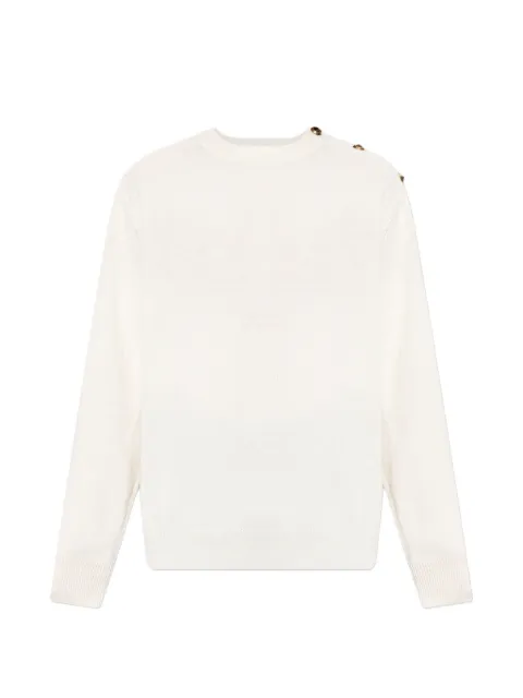 Balmain button-detail long-sleeve sweater White HH1KD186KI87
