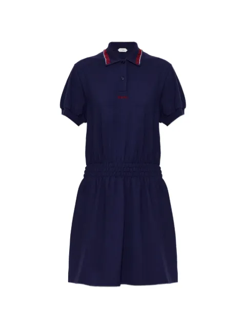 Versace embroidered-logo cotton piqué polo mini dress Blue 10259641A18688