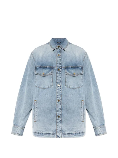 Balmain faded-effect denim jacket Blue HH1HC160DF97