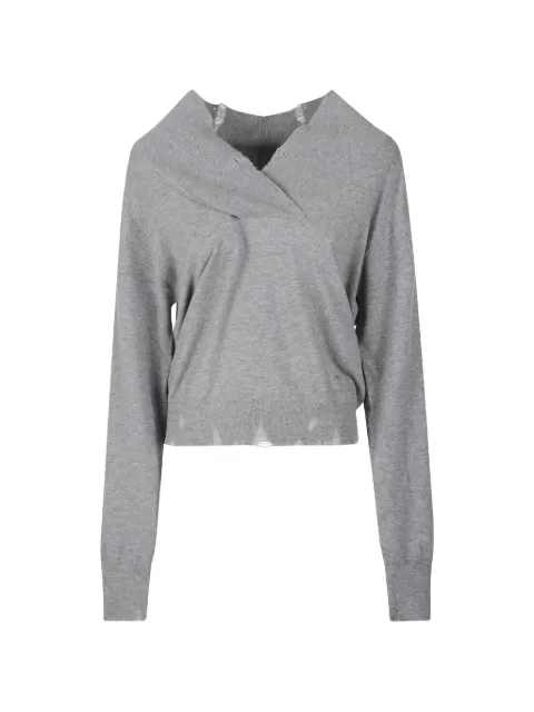Stella McCartney distressed V-neck sweater Grey 6K12433S2652