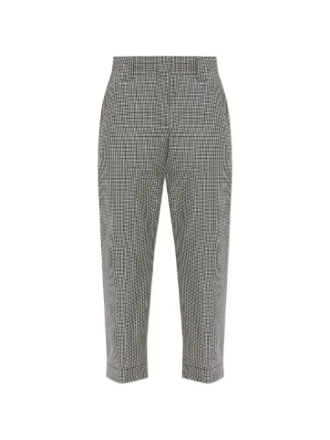 Versace gingham-check cropped trousers Black 10259141A18222