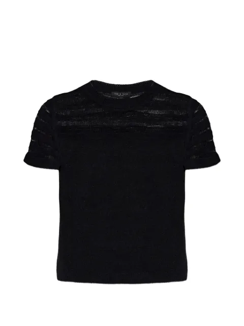rag & bone ladder-stitch short-sleeve sweater Black RG2726P6MCP