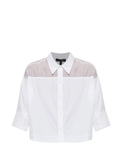 rag & bone sheer-panelled cropped shirt White RA6V26PSMCO