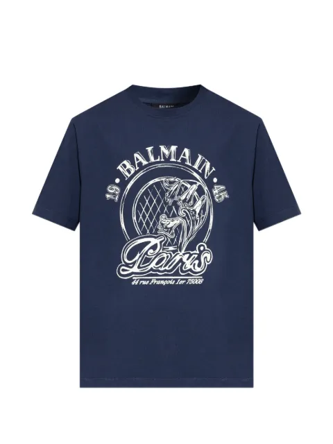 Balmain logo-print T-shirt Blue HH1EG000BD66
