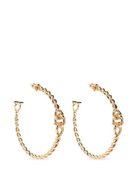 Ferragamo large twisted Gancini hoop earrings Gold 795101