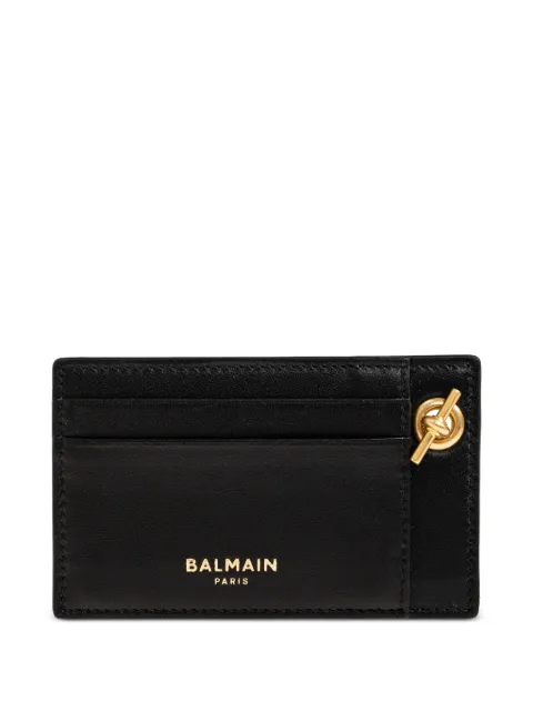 Balmain chain-link leather cardholder Black HM1MA098LNSA