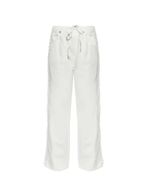 rag & bone scallop-trim drawstring jeans White RJ6126P1UWS
