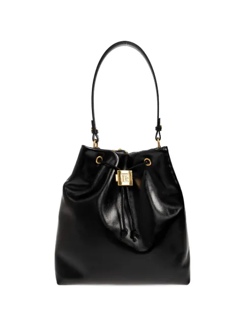 Balmain chain-trimmed leather backpack Black HN1GE036LMTE