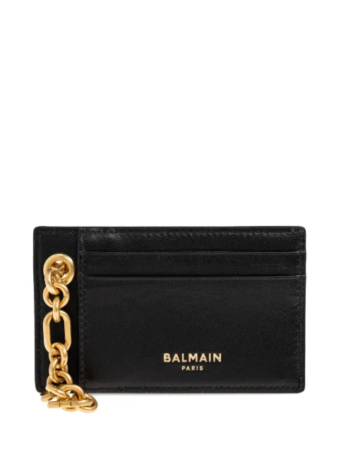 Balmain monogram-pattern chain-link card holder Black HM1MA093TJQN