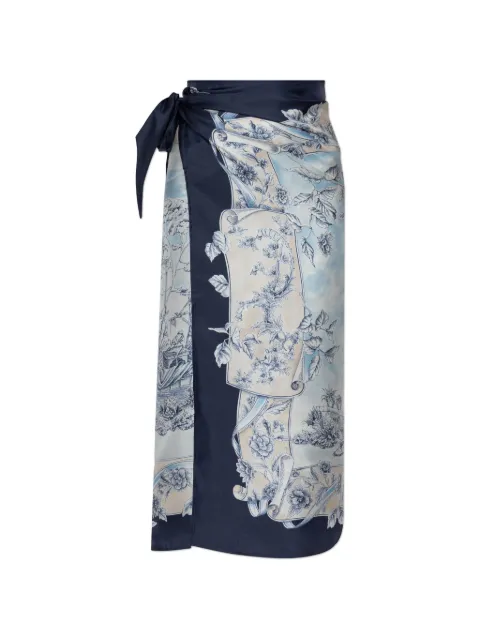 Ferragamo Voyage-print silk pareo Blue 321286