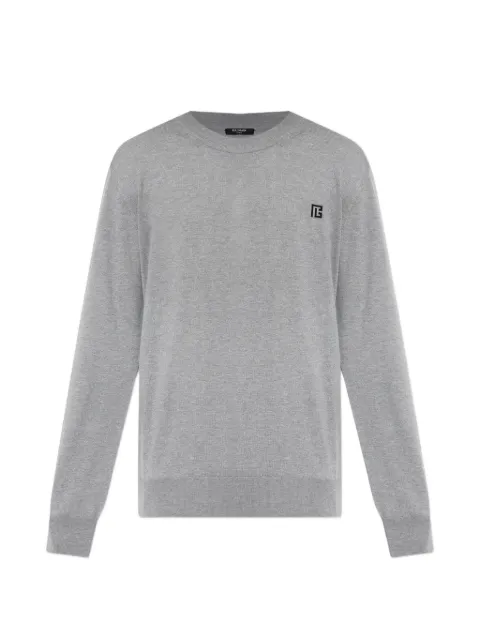 Balmain fine silk and cotton jumper Grey GH1KD000KJ53
