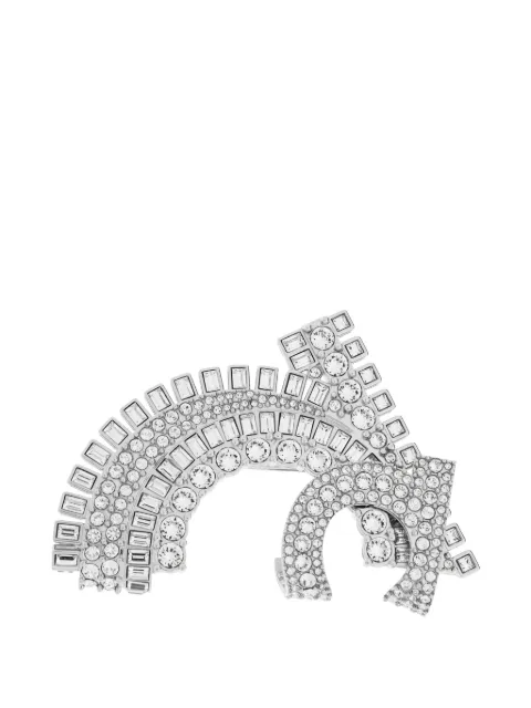 Ferragamo Gancini crystal-embellished brooch Silver 795073