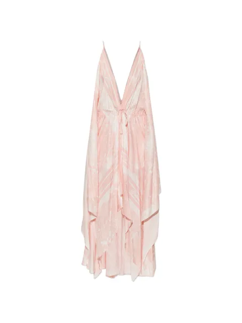 Balmain asymmetrical strappy maxi dress Pink HF1RH070VJ05